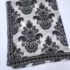 Crinkle Chiffon Embroidered Dupatta | White with Black