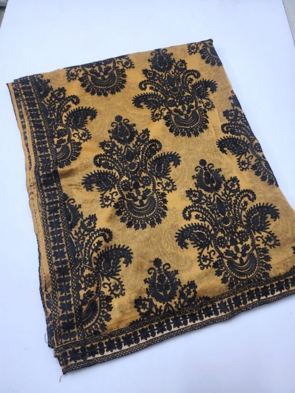Crinkle Chiffon Embroidered Dupatta | Dark Skin