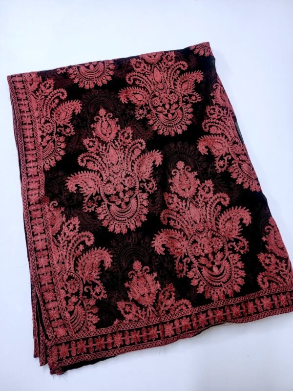 Crinkle Chiffon Embroidered Dupatta | Black