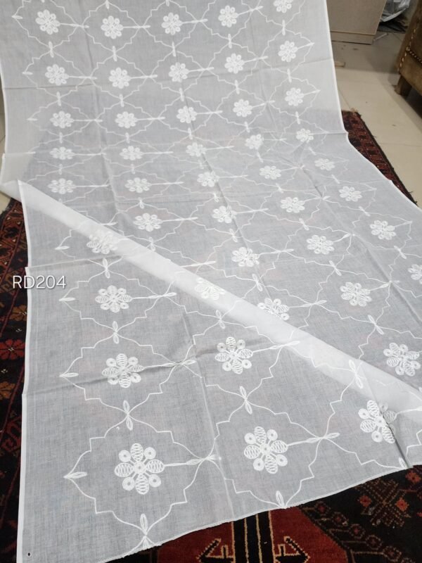 White Pure Lawn Embroidered Dupatta Dyeable | RD204
