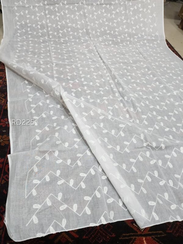 White Pure Lawn Embroidered Dupatta Dyeable | RD225
