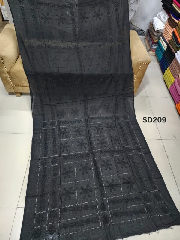 Black Tarkashi Shadow Work Beautiful Handmade Dupatta Shawl Perfect Gift SD 209