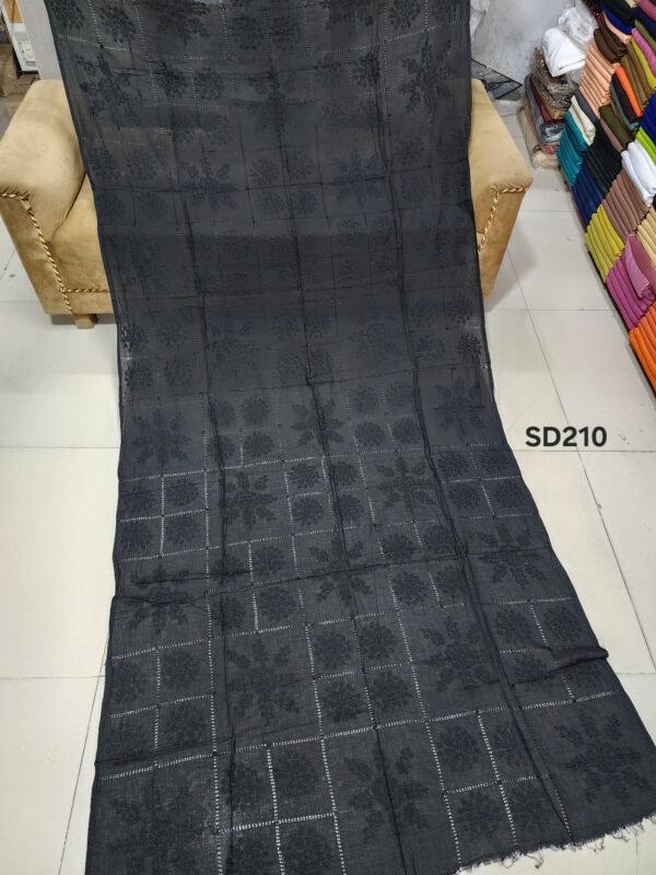 Black Tarkashi Shadow Work Beautiful Handmade Dupatta Shawl Perfect Gift |  SD 210